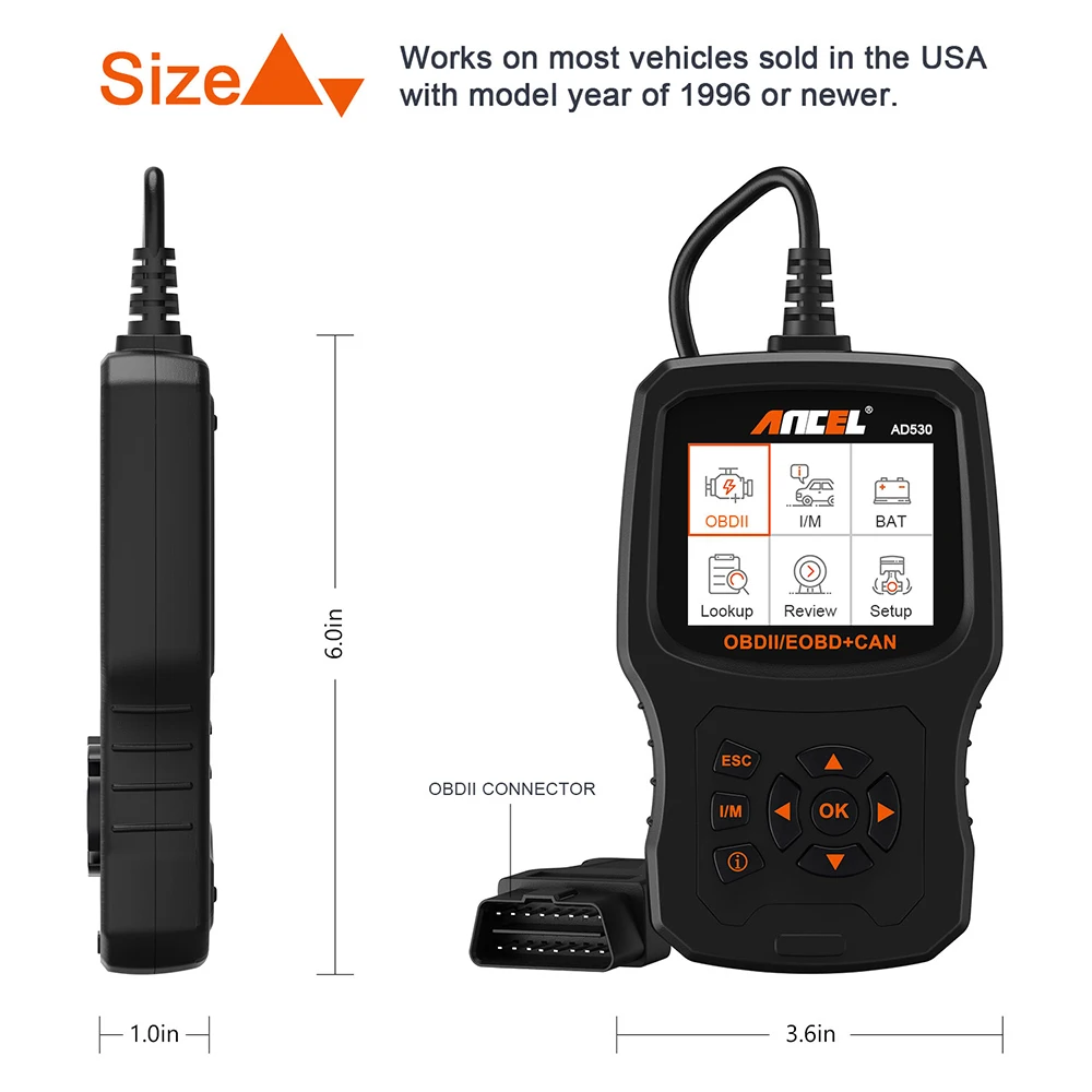 2025 ANCLE AD530 OBD2 Car Code Reader Scanner Professional Automotive Battery Tester Check Engine Diagnostic Scan Tool 2025 ANCLE AD530 OBD2 Car Code Reader Scanner Professional Automotive Battery Tester Check Engine Diagnostic Scan Tool