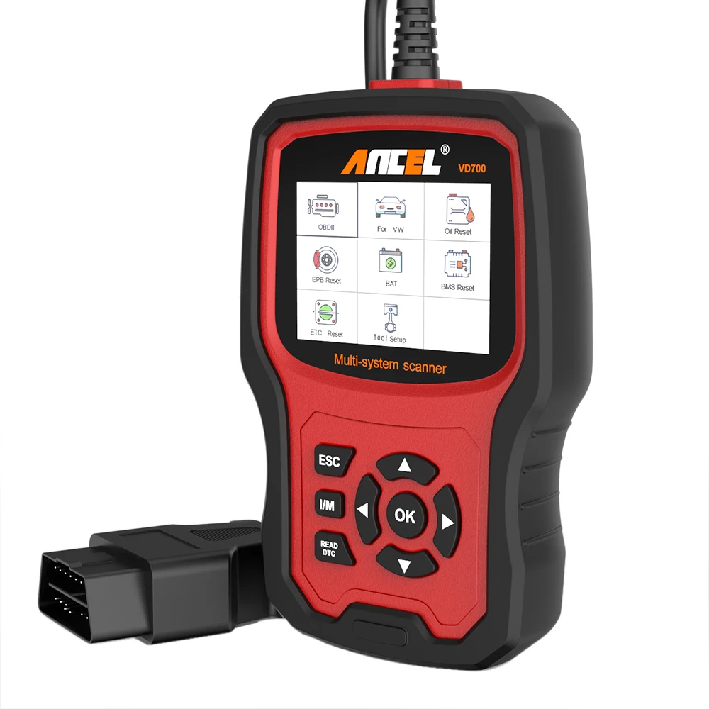 Ancel VD700 Car Diagnostic Tools OBD2 Scanner Full System Code Reader ABS EPB TPMS DPF OBD2 Code Reader for VAG VW Audi Skoda Ancel VD700 Car Diagnostic Tools OBD2 Scanner Full System Code Reader ABS EPB TPMS DPF OBD2 Code Reader for VAG VW Audi Skoda