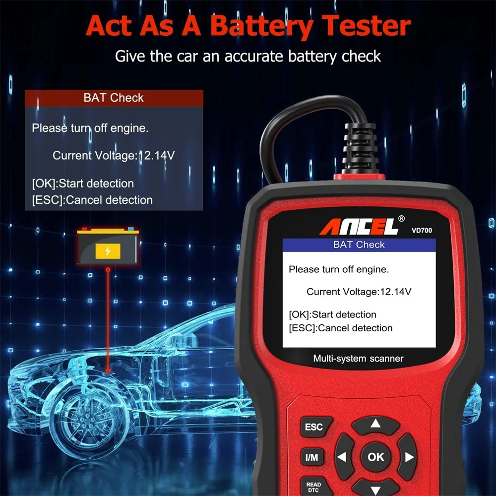 Ancel VD700 Car Diagnostic Tools OBD2 Scanner Full System Code Reader ABS EPB TPMS DPF OBD2 Code Reader for VAG VW Audi Skoda Ancel VD700 Car Diagnostic Tools OBD2 Scanner Full System Code Reader ABS EPB TPMS DPF OBD2 Code Reader for VAG VW Audi Skoda