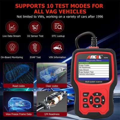 Ancel VD700 Car Diagnostic Tools OBD2 Scanner Full System Code Reader ABS EPB TPMS DPF OBD2 Code Reader for VAG VW Audi Skoda - Image 3