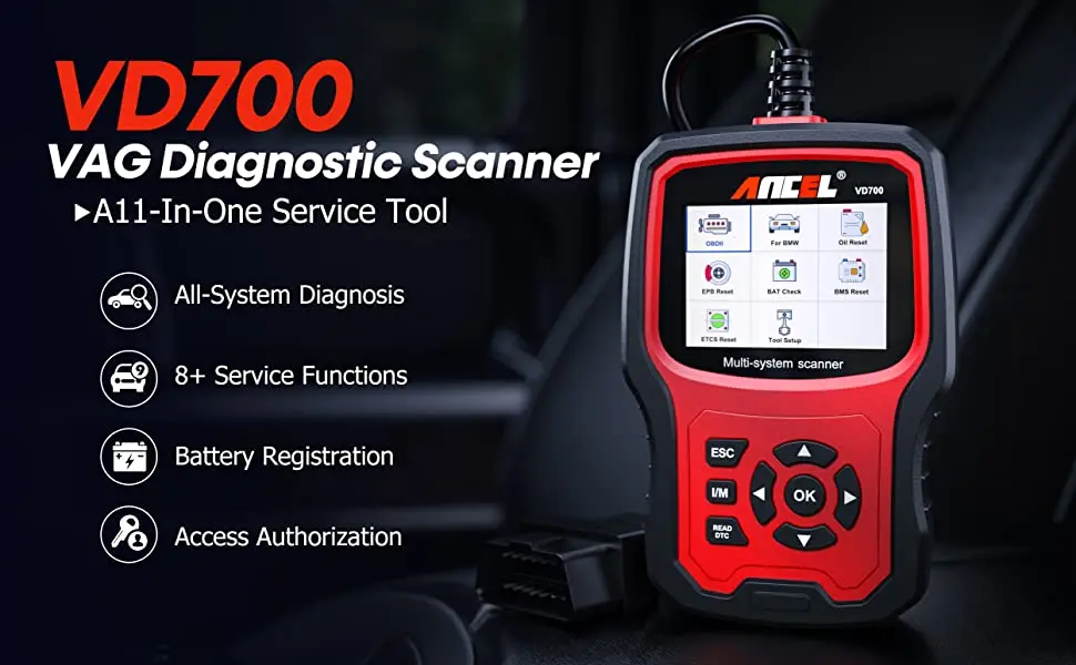 Ancel VD700 Car Diagnostic Tools OBD2 Scanner Full System Code Reader ABS EPB TPMS DPF OBD2 Code Reader for VAG VW Audi Skoda Ancel VD700 Car Diagnostic Tools OBD2 Scanner Full System Code Reader ABS EPB TPMS DPF OBD2 Code Reader for VAG VW Audi Skoda