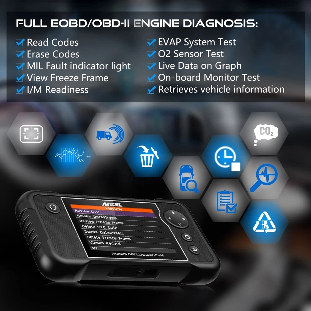 ANCEL FX2000 OBD2 Car Scanner Code Reader ABS SRS Airbag Transmission Engine System Diagnostic Automotive Tools Free Update ANCEL FX2000 OBD2 Car Scanner Code Reader ABS SRS Airbag Transmission Engine System Diagnostic Automotive Tools Free Update