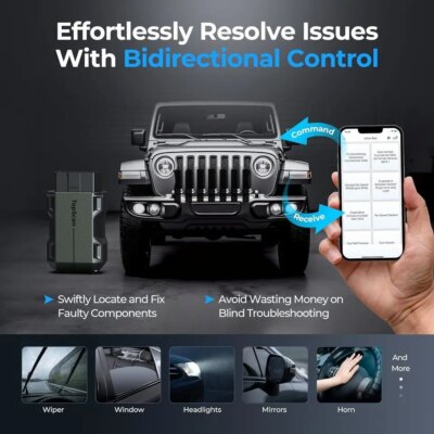 TOPDON TopScan Lite Scanner Smart Diagnostic Tool DTC Repair Guide Bluetooth OBD2 code reader Full System Active Test - Image 5