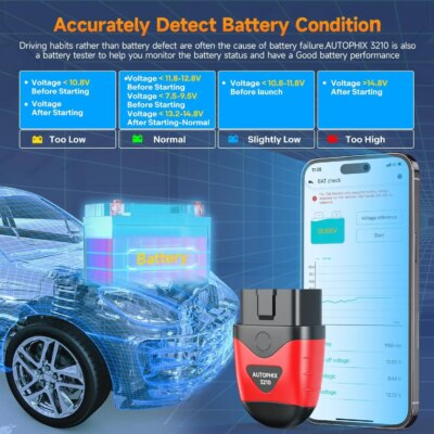 AUTOPHIX 3210 Bluetooth OBD2 Scanner Full OBD2 Code Reader Check BAT Engine ODB OBD 2 Auto Scan Tools for iPhone, iPad & Android - Image 6