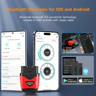 AUTOPHIX 3210 Bluetooth OBD2 Scanner Full OBD2 Code Reader Check BAT Engine ODB OBD 2 Auto Scan Tools for iPhone, iPad & Android - Image 3