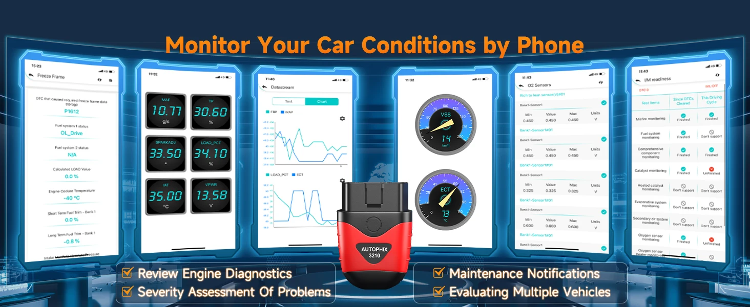 AUTOPHIX 3210 Bluetooth OBD2 Scanner Full OBD2 Code Reader Check BAT Engine ODB OBD 2 Auto Scan Tools for iPhone, iPad & Android AUTOPHIX 3210 Bluetooth OBD2 Scanner Full OBD2 Code Reader Check BAT Engine ODB OBD 2 Auto Scan Tools for iPhone, iPad & Android