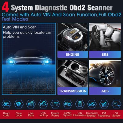 KINGBOLEN S600 Lifetime Free Car Diagnostic Tools ABS SRS ECM TCM 4 systems 8 Resets Auto OBD Scanner pk LAUNCH X-431 THINKSCAN - Image 3
