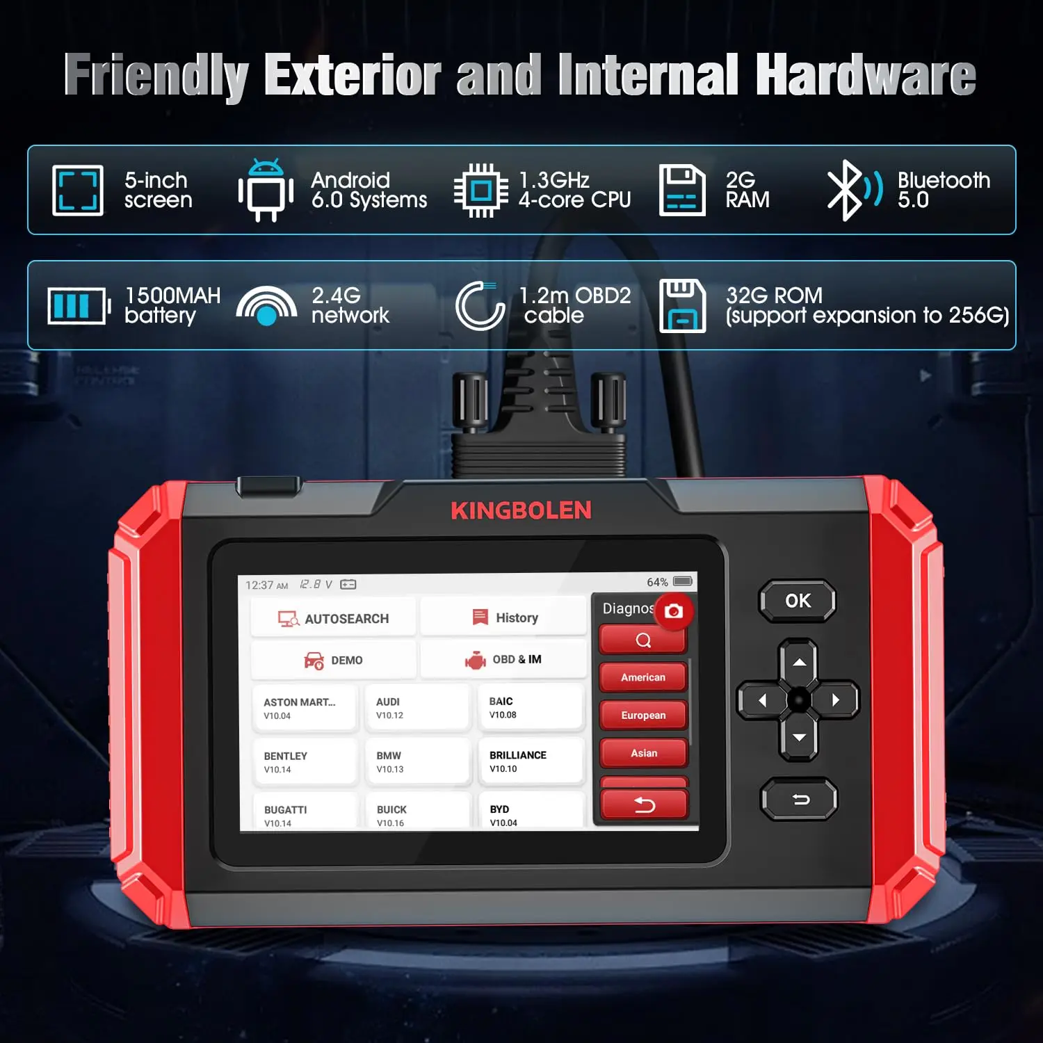 KINGBOLEN S600 Lifetime Free Car Diagnostic Tools ABS SRS ECM TCM 4 systems 8 Resets Auto OBD Scanner pk LAUNCH X-431 THINKSCAN KINGBOLEN S600 Lifetime Free Car Diagnostic Tools ABS SRS ECM TCM 4 systems 8 Resets Auto OBD Scanner pk LAUNCH X-431 THINKSCAN