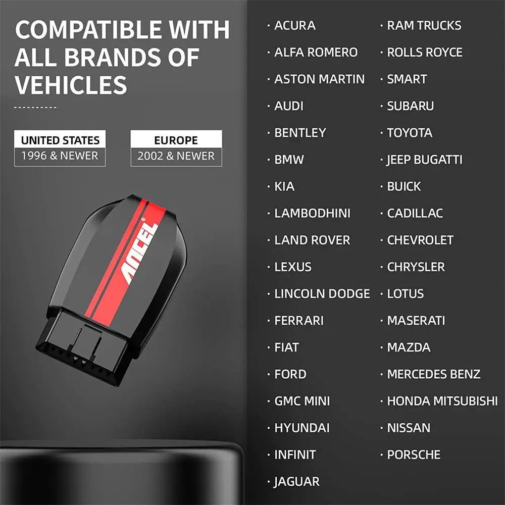 ANCEL BD200 OBD2 Scanner Bluetooth 5.0 OBD2 Code Reader Engine Fault Scanner for Android IOS iPad Car Diagnostic Scan Tools ANCEL BD200 OBD2 Scanner Bluetooth 5.0 OBD2 Code Reader Engine Fault Scanner for Android IOS iPad Car Diagnostic Scan Tools