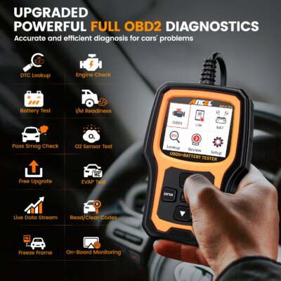 ANCEL AD410 PRO Code Reader Battery Test Check Engine With Full OBD2 Function Car Diagnostic Tools OBD2 Scanner - Image 2