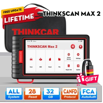 Thinkcar Thinkscan Max2 OBD2 Scanner Professional Full System  28 Reset OBD2 Diagnostic Tool Car Scanner ECU Coding OBD
