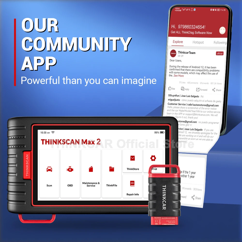 Thinkcar Thinkscan Max2 OBD2 Scanner Professional Full System 28 Reset OBD2 Diagnostic Tool Car Scanner ECU Coding OBD Thinkcar Thinkscan Max2 OBD2 Scanner Professional Full System 28 Reset OBD2 Diagnostic Tool Car Scanner ECU Coding OBD