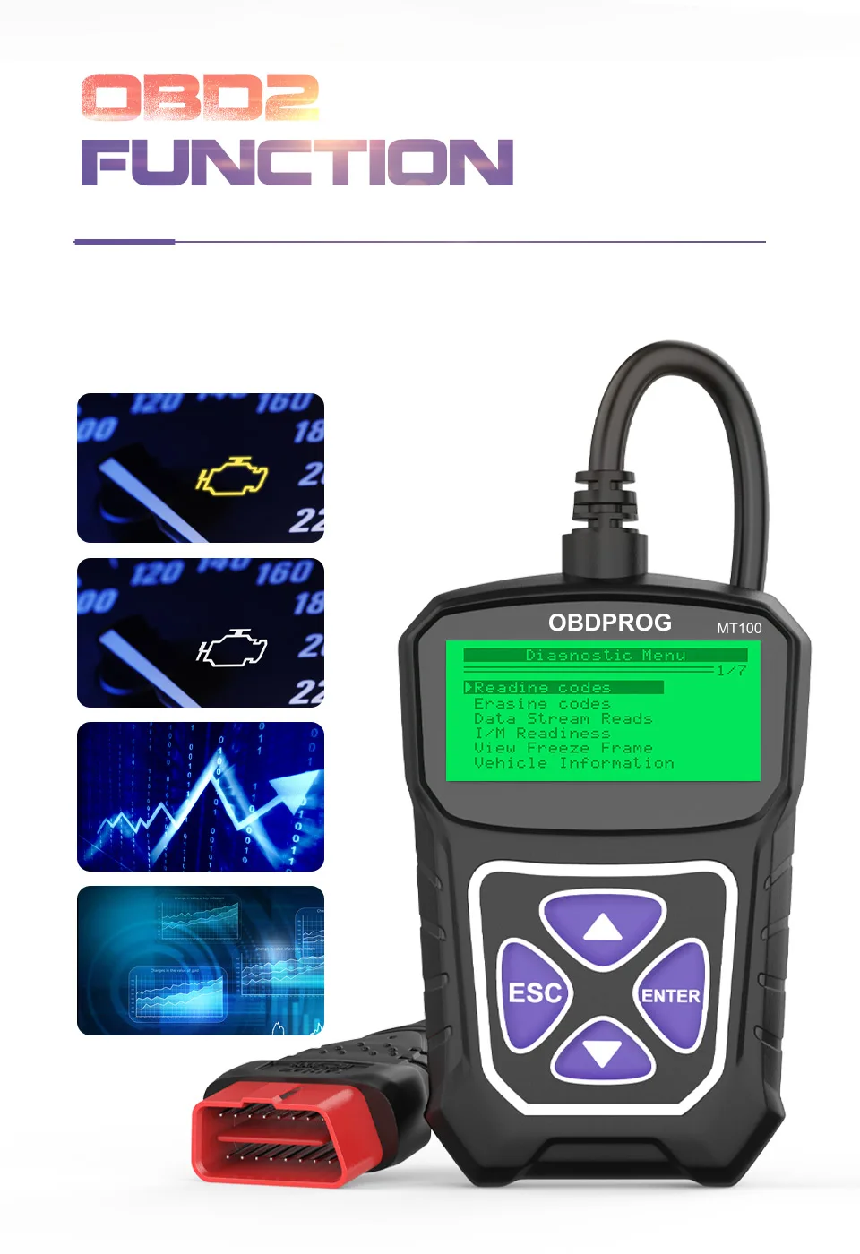 OBDPROG MT100 OBD2 Automotive Scanner Professional Auto Engine Analyzer Code Reader ODB OBD 2 Car Diagnostic Tools Free Update OBDPROG MT100 OBD2 Automotive Scanner Professional Auto Engine Analyzer Code Reader ODB OBD 2 Car Diagnostic Tools Free Update