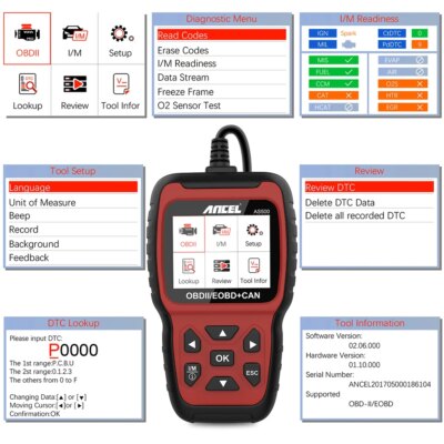 Ancel AS500 Car OBD2 Scanner Automotive Code Reader Engine Check Free Update OBD OBD2 Automotive Scanner Car Diagnostic Tool - Image 2