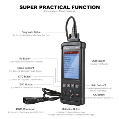 LAUNCH CR7001-F OBD2 Scanner DIY Car Code Reader Automotive Scanner Autoscanner Auto Scan Tool Diagnost Tools - Image 2