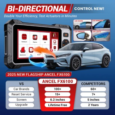 ANCEL FX6100 OBD2 Car Scanner All System Diagnostic DPF Regen ABS A/F EPB SAS Oil Airbag 15 Reset Active Test OBD Auto Scan Tool - Image 2