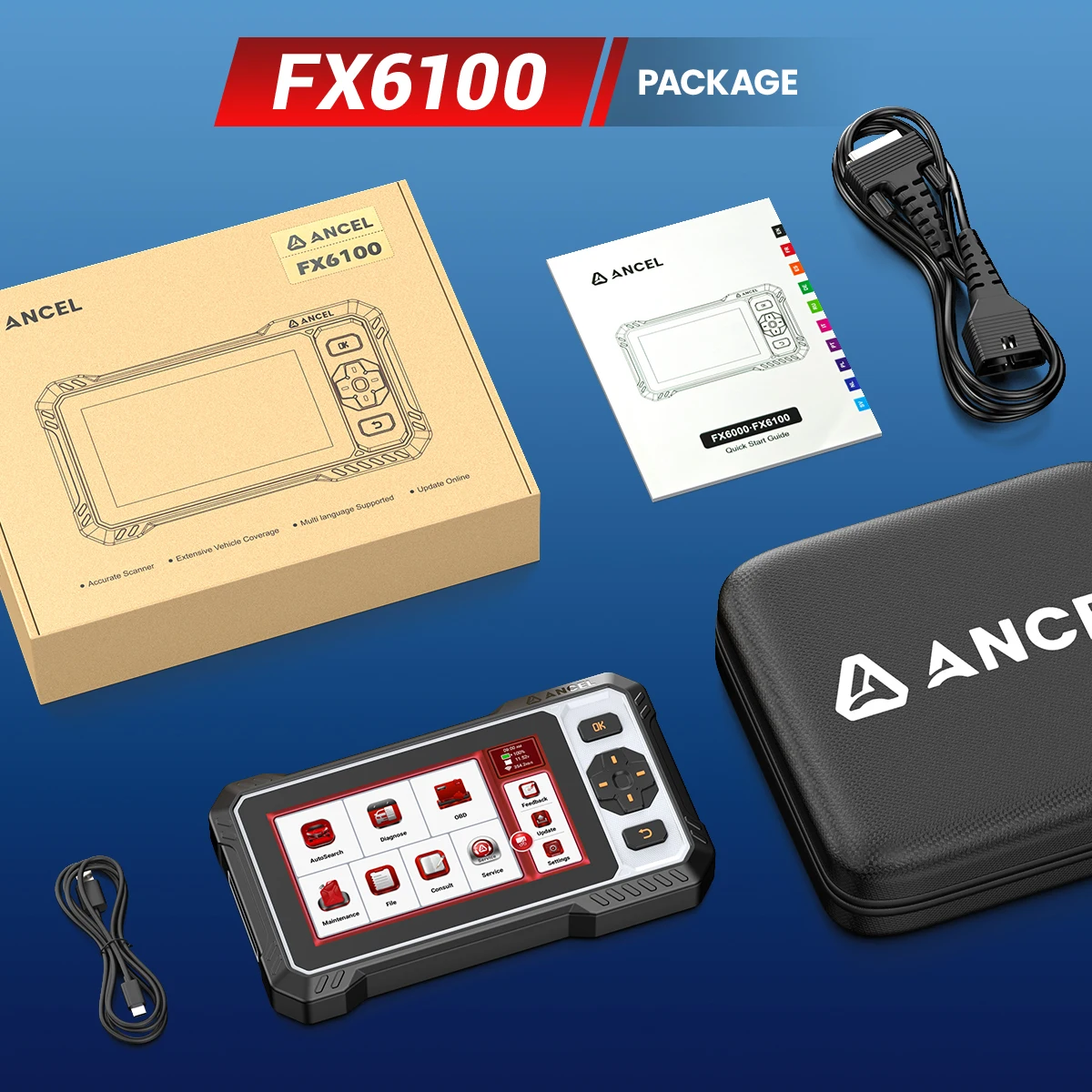 ANCEL FX6100 OBD2 Car Scanner All System Diagnostic DPF Regen ABS A/F EPB SAS Oil Airbag 15 Reset Active Test OBD Auto Scan Tool ANCEL FX6100 OBD2 Car Scanner All System Diagnostic DPF Regen ABS A/F EPB SAS Oil Airbag 15 Reset Active Test OBD Auto Scan Tool