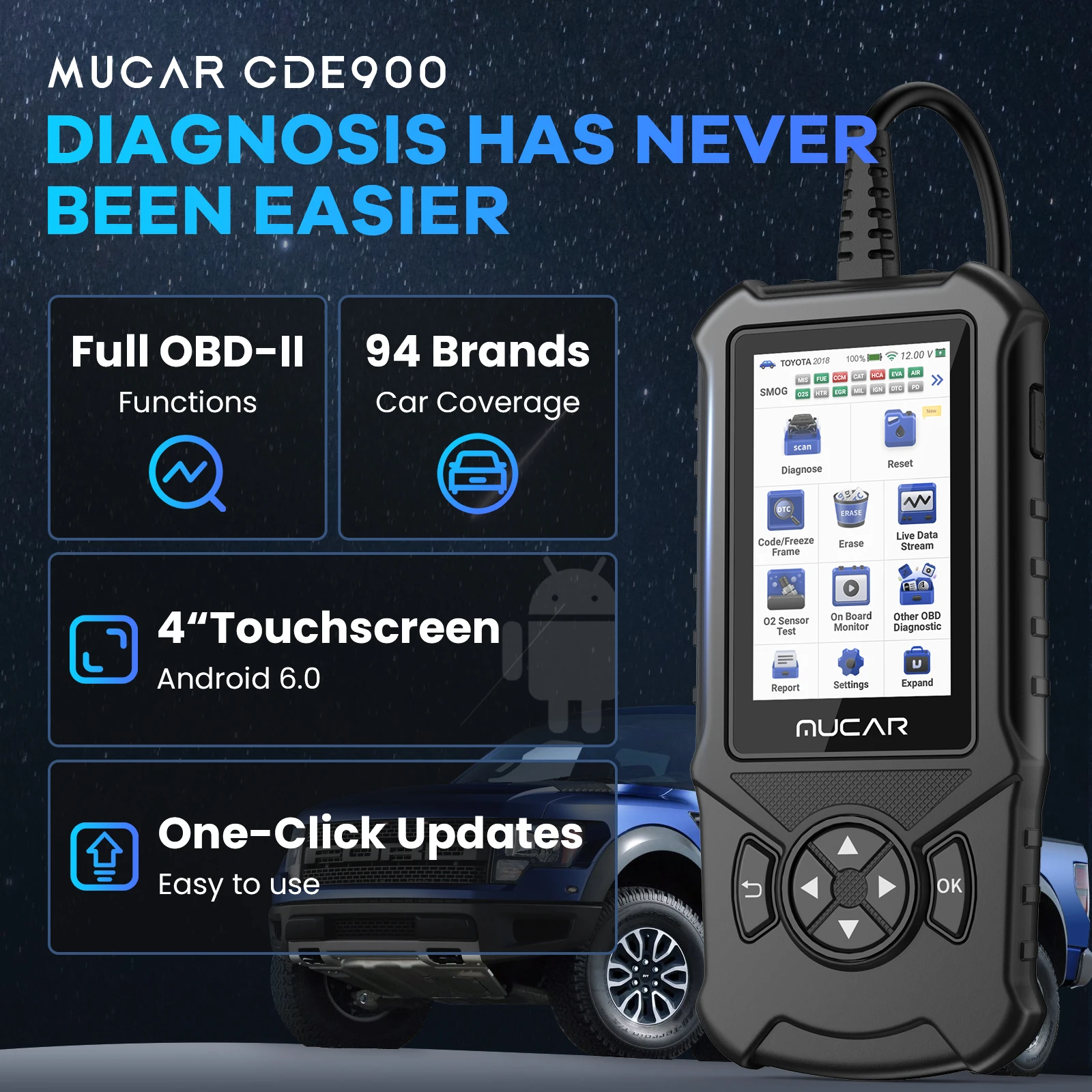 MUCAR DE900/MUCAR cde900 Pro OBD2 Diagnostic Tool Auto Scanner for allc ars MUCAR DE900/MUCAR cde900 Pro OBD2 Diagnostic Tool Auto Scanner for allc ars