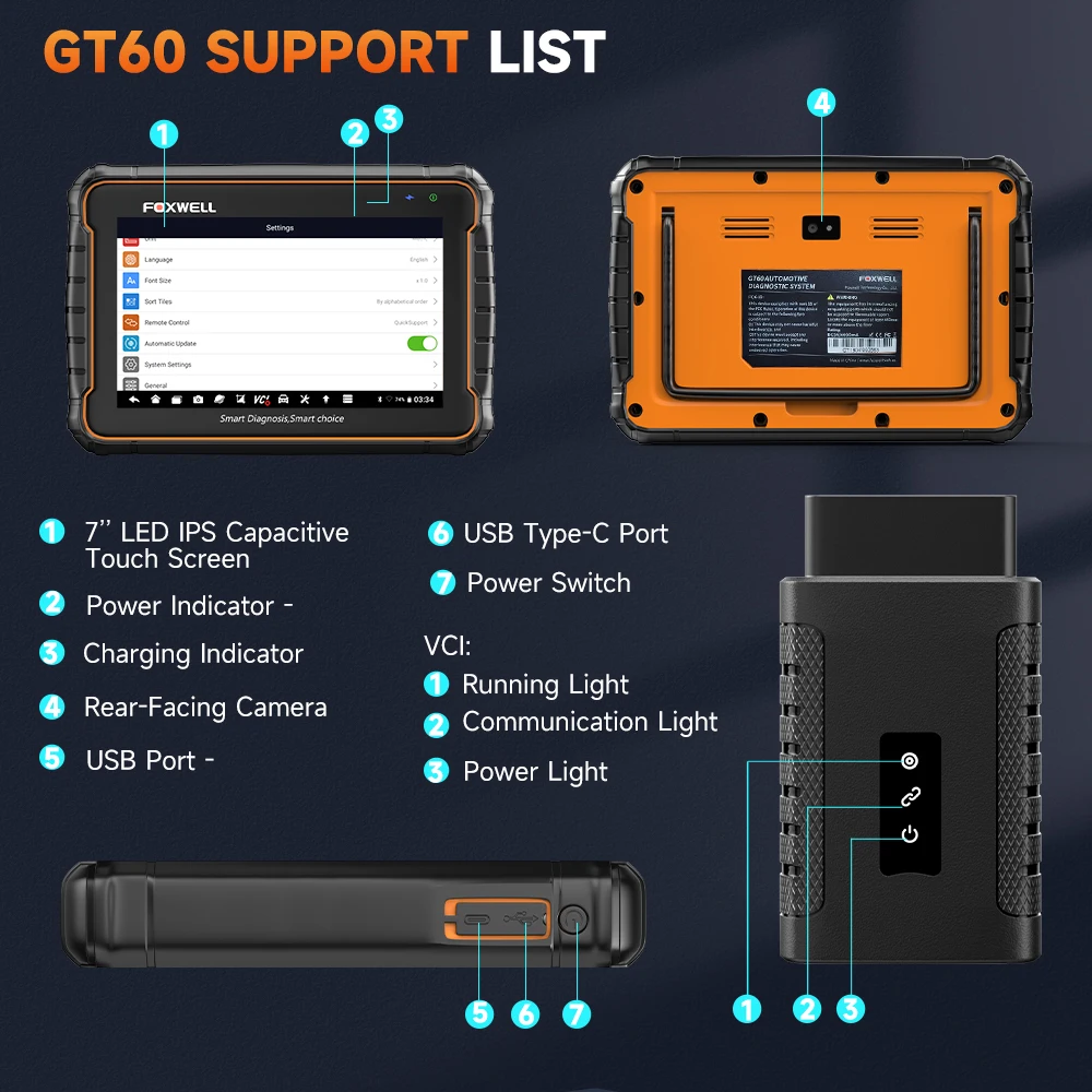 FOXWELL GT60 OBD2 Diagnostic Tool Full System Active Test Car Code Reader 24 Reset Service Professional OBD 2 Automotive Scanner FOXWELL GT60 OBD2 Diagnostic Tool Full System Active Test Car Code Reader 24 Reset Service Professional OBD 2 Automotive Scanner