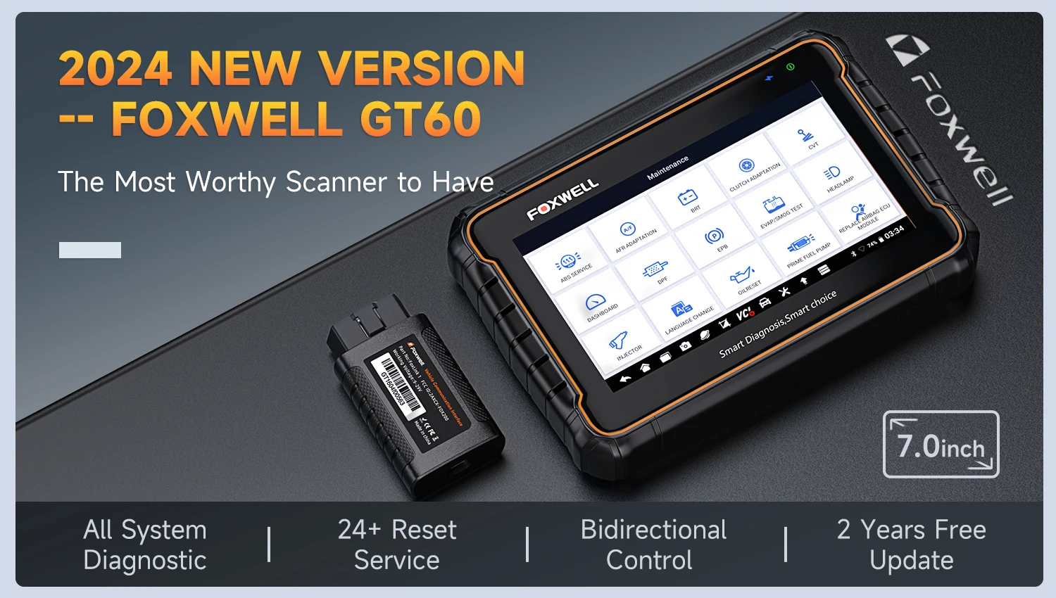 FOXWELL GT60 OBD2 Diagnostic Tool Full System Active Test Car Code Reader 24 Reset Service Professional OBD 2 Automotive Scanner FOXWELL GT60 OBD2 Diagnostic Tool Full System Active Test Car Code Reader 24 Reset Service Professional OBD 2 Automotive Scanner