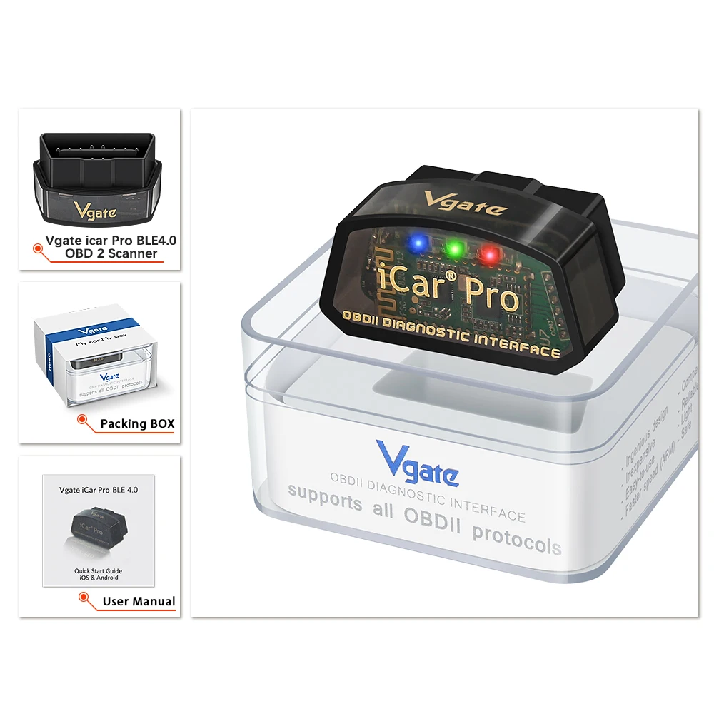 Vgate iCar Pro ELM327 V2.3 For VW For Skoda OBD 2 OBD2 Car Auto Diagnostic Scanner WIFI Bluetooth 4.0 Scan Tool ODB2 For BMW