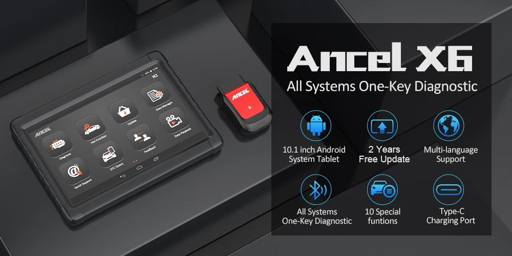 ANCEL X6 OBD2 Car Scan Tools All System Diagnostic Oil EPB TPMS DPF. IMMO SAS Reset ABS Bleeding ODB OBD 2 Automotive Scanner