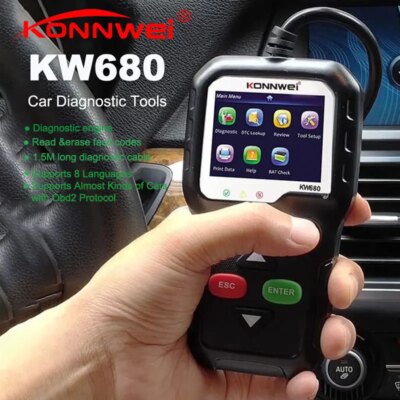 2025 KONNWEI KW680 OBD2 Diagnostic Tool Car Code Reader Check Engine Light Scan Tool OBD II Scanner for Cars After 1996