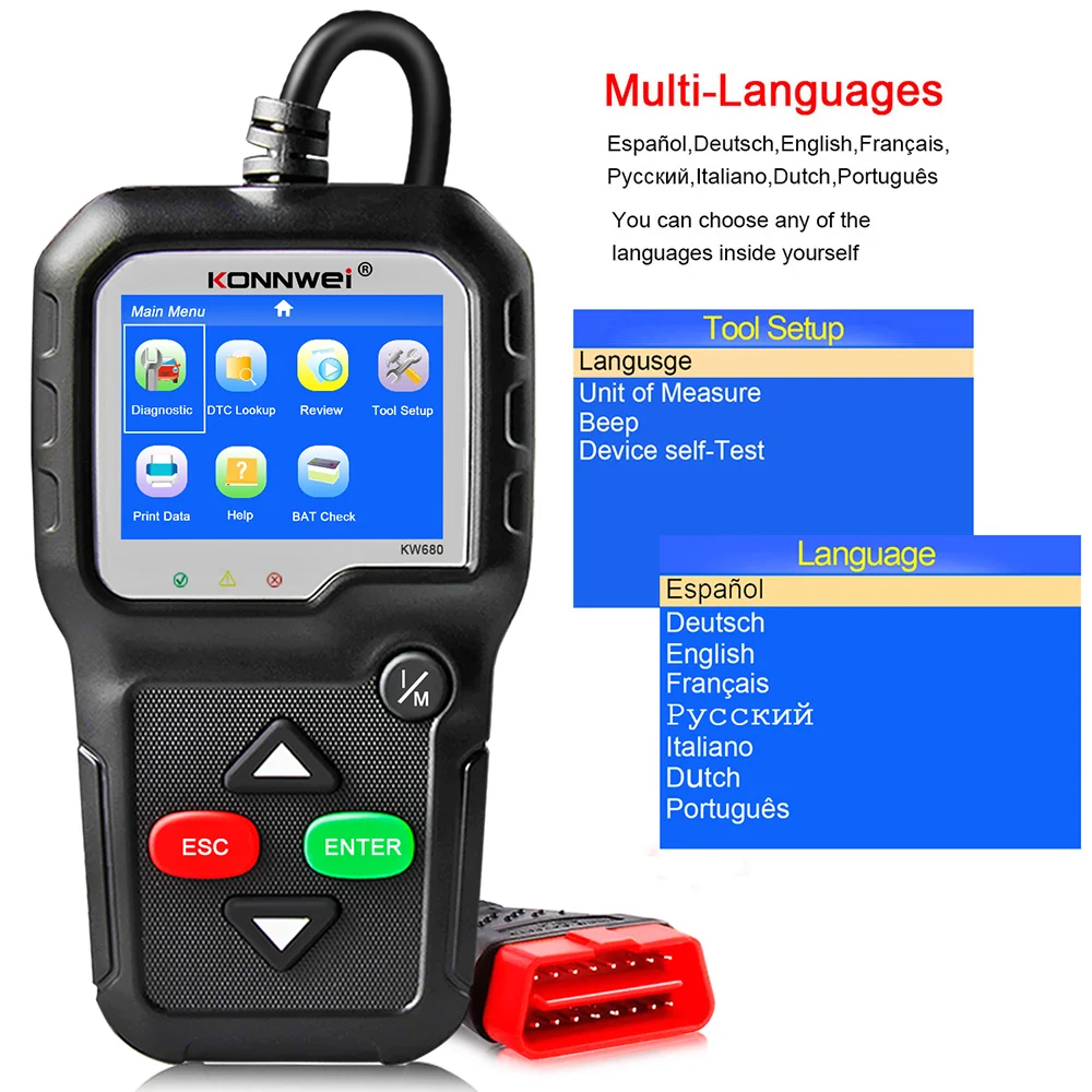 2025 KONNWEI KW680 OBD2 Diagnostic Tool Car Code Reader Check Engine Light Scan Tool OBD II Scanner for Cars After 1996 2025 KONNWEI KW680 OBD2 Diagnostic Tool Car Code Reader Check Engine Light Scan Tool OBD II Scanner for Cars After 1996