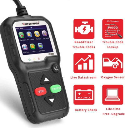 2025 KONNWEI KW680 OBD2 Diagnostic Tool Car Code Reader Check Engine Light Scan Tool OBD II Scanner for Cars After 1996 - Image 2