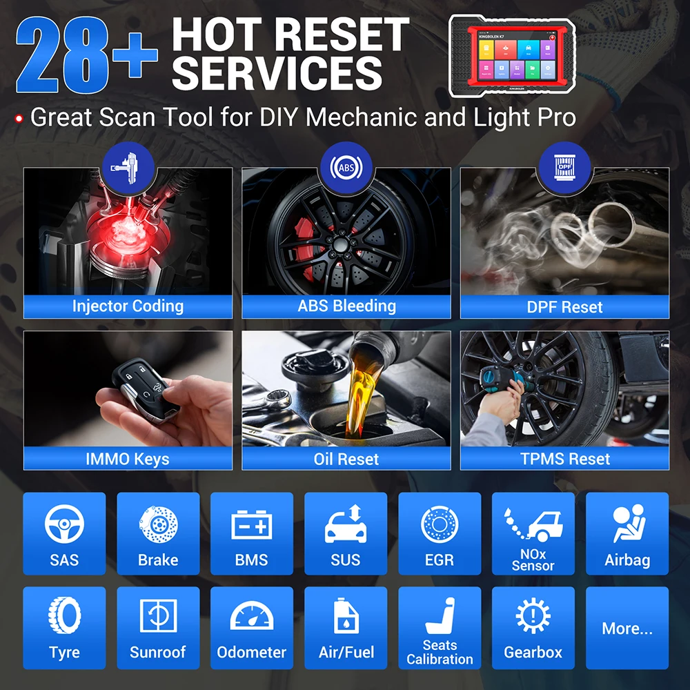 KINGBOLEN K7 Full System Diagnostic Tool Auto OBD2 Scanner 28 Resets ECU Coding Active Test 3 Years Free pk Thinkscan Max 2 KINGBOLEN K7 Full System Diagnostic Tool Auto OBD2 Scanner 28 Resets ECU Coding Active Test 3 Years Free pk Thinkscan Max 2