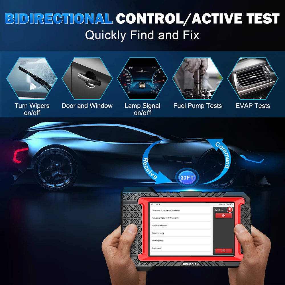 KINGBOLEN K7 Full System Diagnostic Tool Auto OBD2 Scanner 28 Resets ECU Coding Active Test 3 Years Free pk Thinkscan Max 2 KINGBOLEN K7 Full System Diagnostic Tool Auto OBD2 Scanner 28 Resets ECU Coding Active Test 3 Years Free pk Thinkscan Max 2