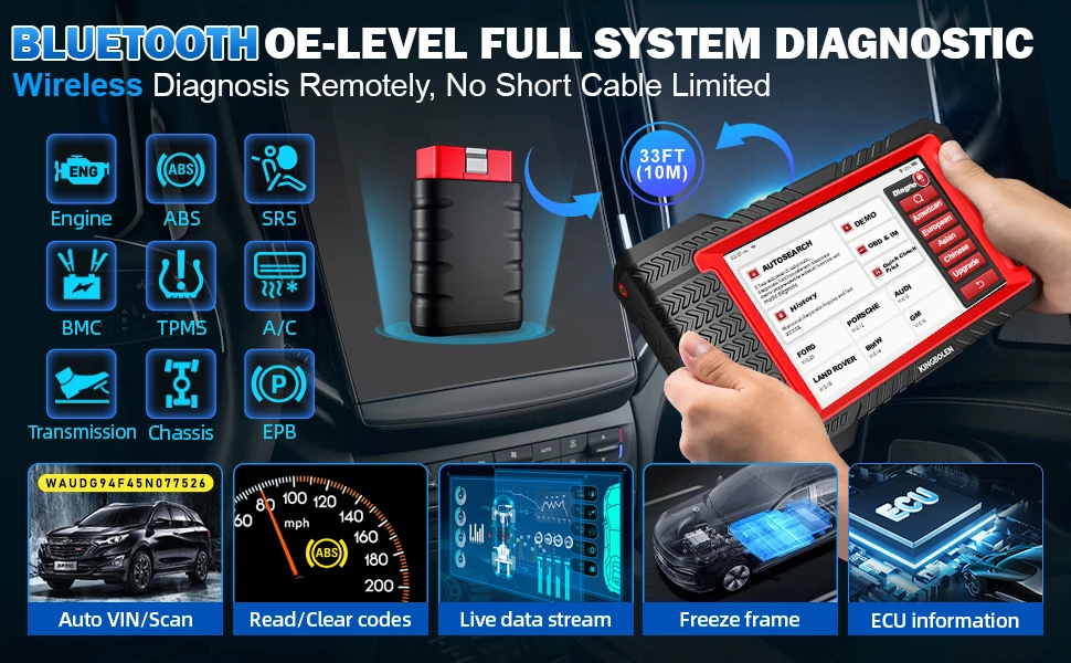 KINGBOLEN K7 Full System Diagnostic Tool Auto OBD2 Scanner 28 Resets ECU Coding Active Test 3 Years Free pk Thinkscan Max 2 KINGBOLEN K7 Full System Diagnostic Tool Auto OBD2 Scanner 28 Resets ECU Coding Active Test 3 Years Free pk Thinkscan Max 2