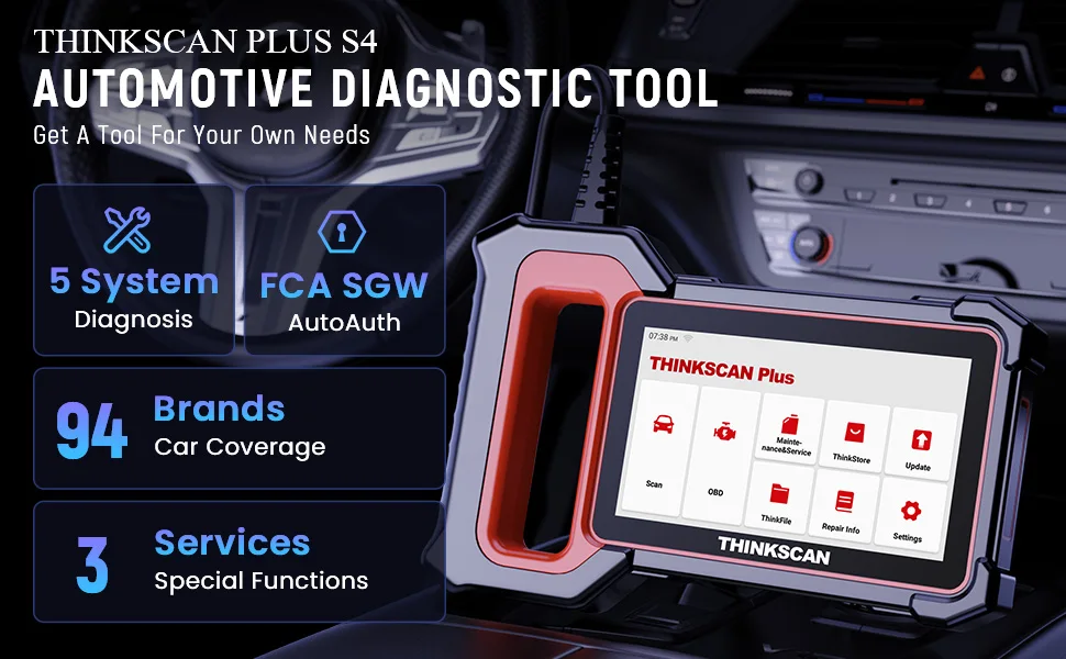Thinkscan Plus S4 OBD2 Scanner ABS/SRS/ECM/TCM/BCM System with 3 Resets OBDII Automotive Scanner Bluetooth Diagnostic Tools Thinkscan Plus S4 OBD2 Scanner ABS/SRS/ECM/TCM/BCM System with 3 Resets OBDII Automotive Scanner Bluetooth Diagnostic Tools