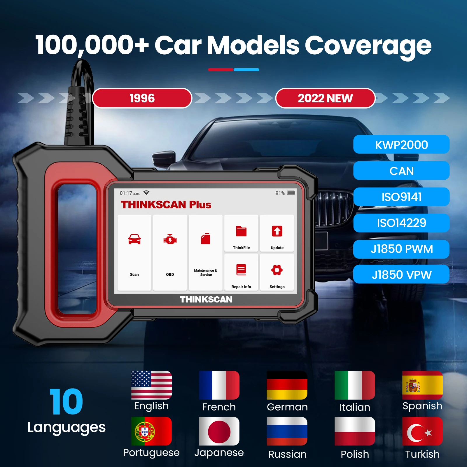 Thinkscan Plus S4 OBD2 Scanner ABS/SRS/ECM/TCM/BCM System with 3 Resets OBDII Automotive Scanner Bluetooth Diagnostic Tools Thinkscan Plus S4 OBD2 Scanner ABS/SRS/ECM/TCM/BCM System with 3 Resets OBDII Automotive Scanner Bluetooth Diagnostic Tools
