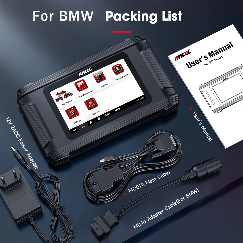 ANCEL MT510 Motorcycle Scanner All System for BMW / DUCATI / Harley Oil Light Reset ECU TPS 30+Functions OBD2 Diagnostic Tool ANCEL MT510 Motorcycle Scanner All System for BMW / DUCATI / Harley Oil Light Reset ECU TPS 30+Functions OBD2 Diagnostic Tool