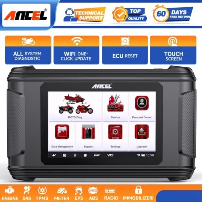 ANCEL MT510 Motorcycle Scanner All System for BMW / DUCATI / Harley Oil Light Reset ECU TPS 30+Functions OBD2 Diagnostic Tool