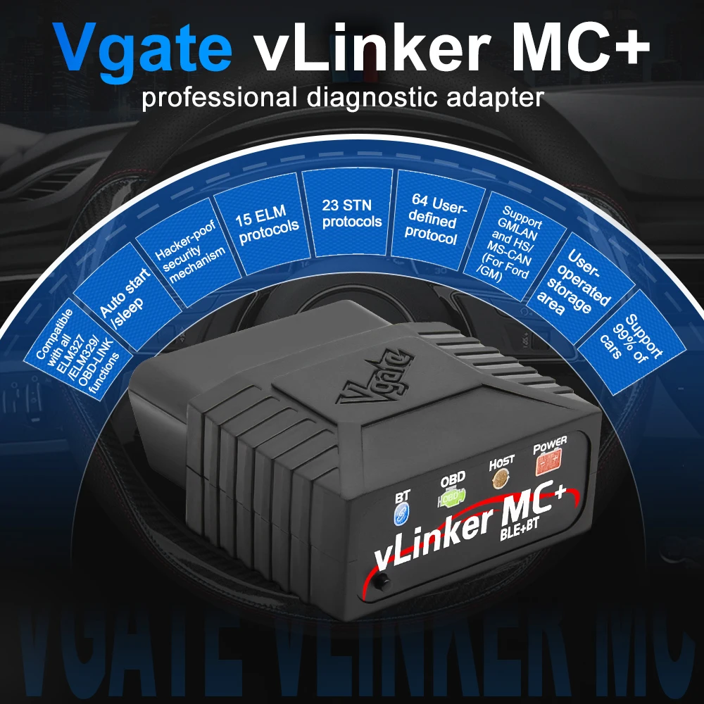 Vgate vLinker MC ELM327 V2.2 Bluetooth 3.0 4.0 OBD2 Scanner OBD 2 BimmerCode FORScan Auto Car Diagnostic tools ELM 327 V1 5 Vgate vLinker MC ELM327 V2.2 Bluetooth 3.0 4.0 OBD2 Scanner OBD 2 BimmerCode FORScan Auto Car Diagnostic tools ELM 327 V1 5
