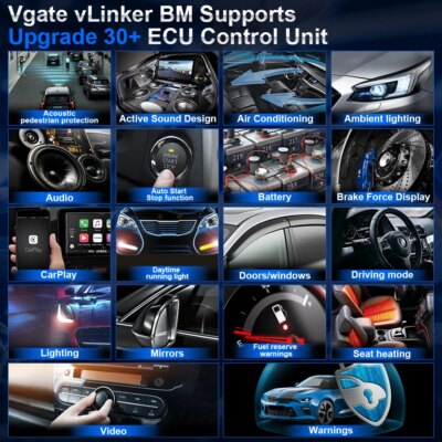 Vgate vLinker BM ELM327 For BMW Scanner Wifi Bluetooth 4.0 OBD2 OBD 2 Car Diagnostic Auto Scan Tool Bimmercode ELM 327 V1.5 V1 5 - Image 4