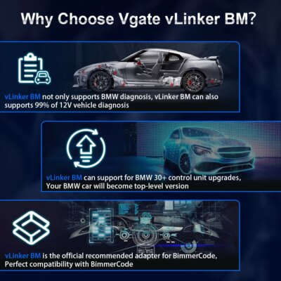 Vgate vLinker BM ELM327 For BMW Scanner Wifi Bluetooth 4.0 OBD2 OBD 2 Car Diagnostic Auto Scan Tool Bimmercode ELM 327 V1.5 V1 5 - Image 2