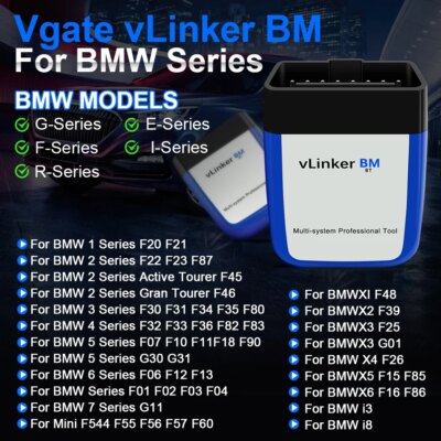 Vgate vLinker BM ELM327 For BMW Scanner Wifi Bluetooth 4.0 OBD2 OBD 2 Car Diagnostic Auto Scan Tool Bimmercode ELM 327 V1.5 V1 5 - Image 6