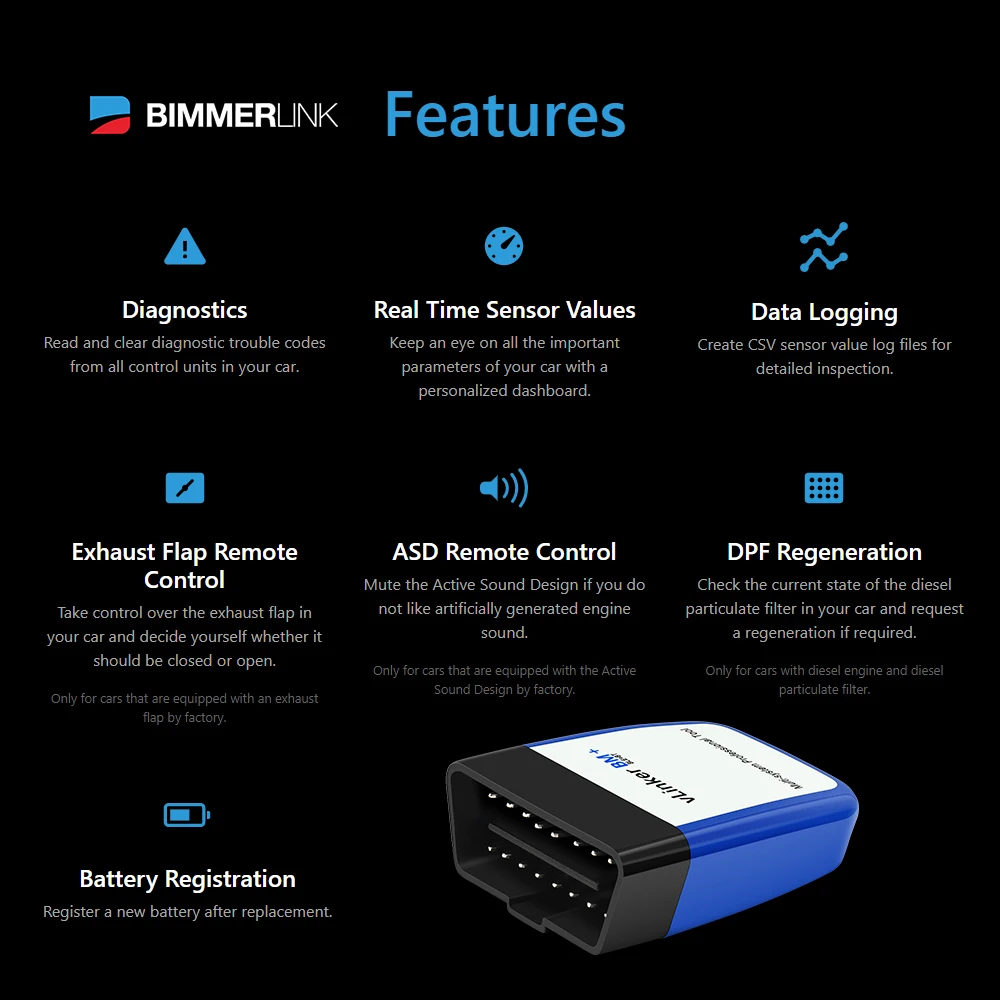Vgate vLinker BM ELM327 For BMW Scanner Wifi Bluetooth 4.0 OBD2 OBD 2 Car Diagnostic Auto Scan Tool Bimmercode ELM 327 V1.5 V1 5