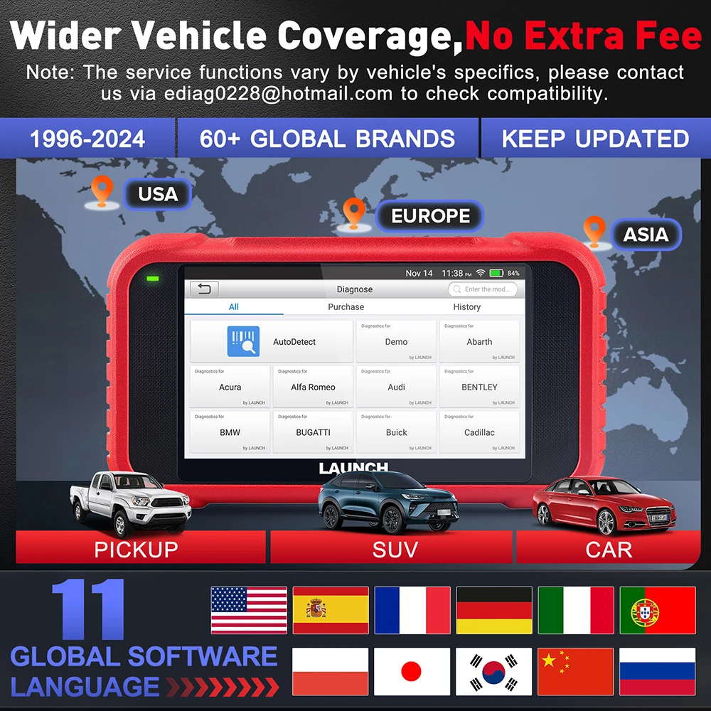 LAUNCH X431 CRP123E V2.0 /CRR123I V2.0 Car OBD2 Diagnostic Tools Auto OBD Scanner ABS SRS Engine AT+ 7 Reset Service Free Update LAUNCH X431 CRP123E V2.0 /CRR123I V2.0 Car OBD2 Diagnostic Tools Auto OBD Scanner ABS SRS Engine AT+ 7 Reset Service Free Update
