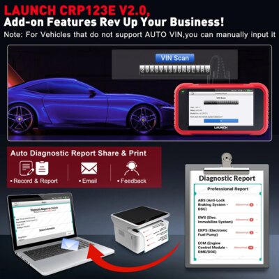 LAUNCH X431 CRP123E V2.0 /CRR123I V2.0 Car OBD2 Diagnostic Tools Auto OBD Scanner ABS SRS Engine AT+ 7 Reset Service Free Update - Image 5