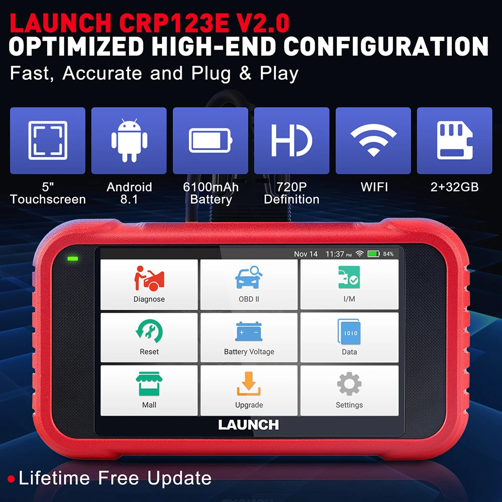 LAUNCH X431 CRP123E V2.0 /CRR123I V2.0 Car OBD2 Diagnostic Tools Auto OBD Scanner ABS SRS Engine AT+ 7 Reset Service Free Update LAUNCH X431 CRP123E V2.0 /CRR123I V2.0 Car OBD2 Diagnostic Tools Auto OBD Scanner ABS SRS Engine AT+ 7 Reset Service Free Update