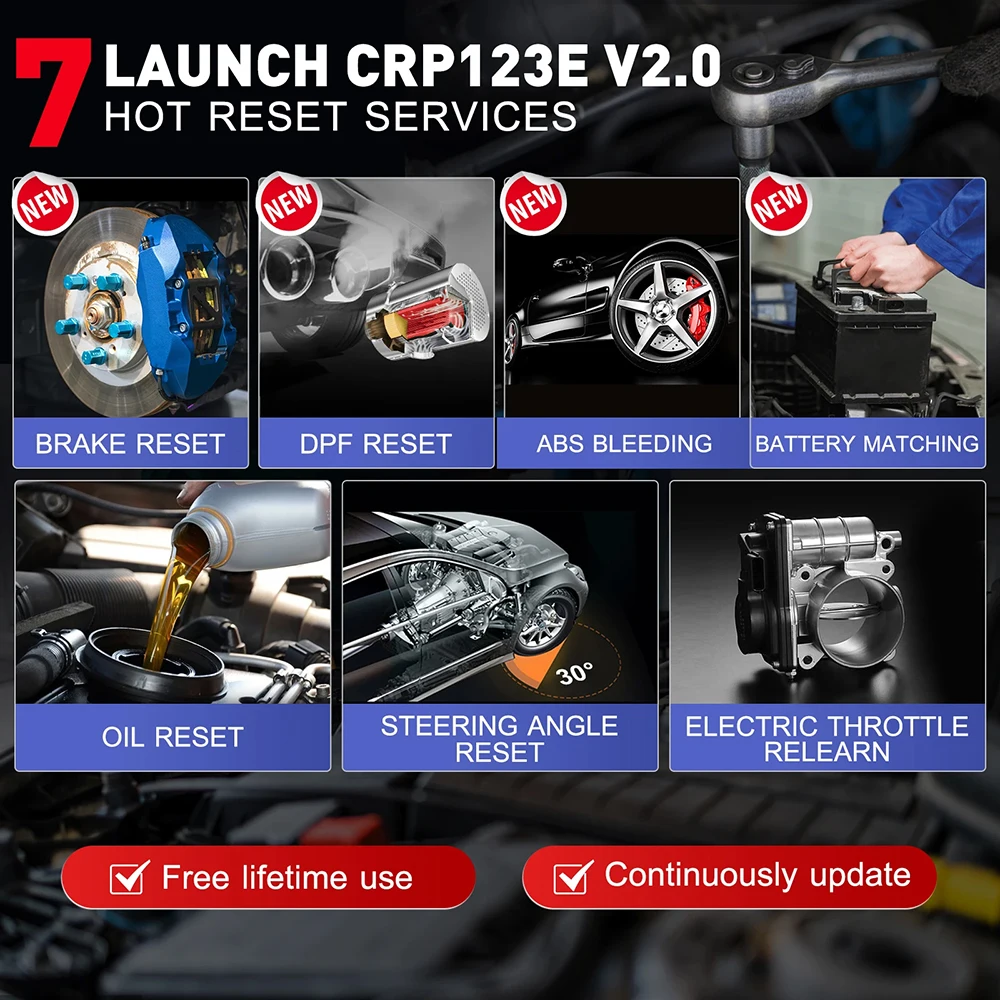 LAUNCH X431 CRP123E V2.0 /CRR123I V2.0 Car OBD2 Diagnostic Tools Auto OBD Scanner ABS SRS Engine AT+ 7 Reset Service Free Update LAUNCH X431 CRP123E V2.0 /CRR123I V2.0 Car OBD2 Diagnostic Tools Auto OBD Scanner ABS SRS Engine AT+ 7 Reset Service Free Update