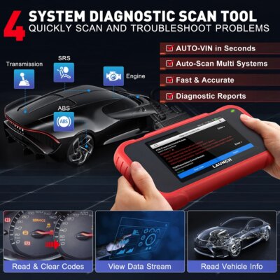 LAUNCH X431 CRP123E V2.0 /CRR123I V2.0 Car OBD2 Diagnostic Tools Auto OBD Scanner ABS SRS Engine AT+ 7 Reset Service Free Update - Image 2