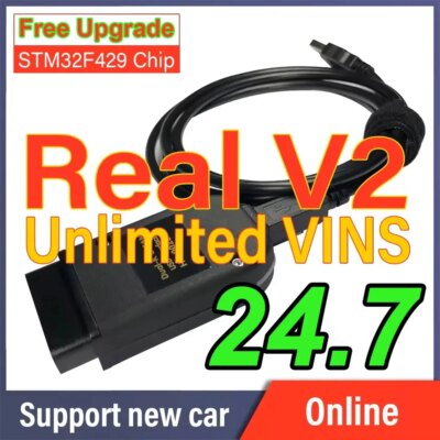 2025 VAG COM HEX-V2 Scanner OBD2 Diagnostic Tool Cable V24.7 Multi-Language HEX V2 Wesheu VAG COM For Audi SKODA VW Car - Image 2