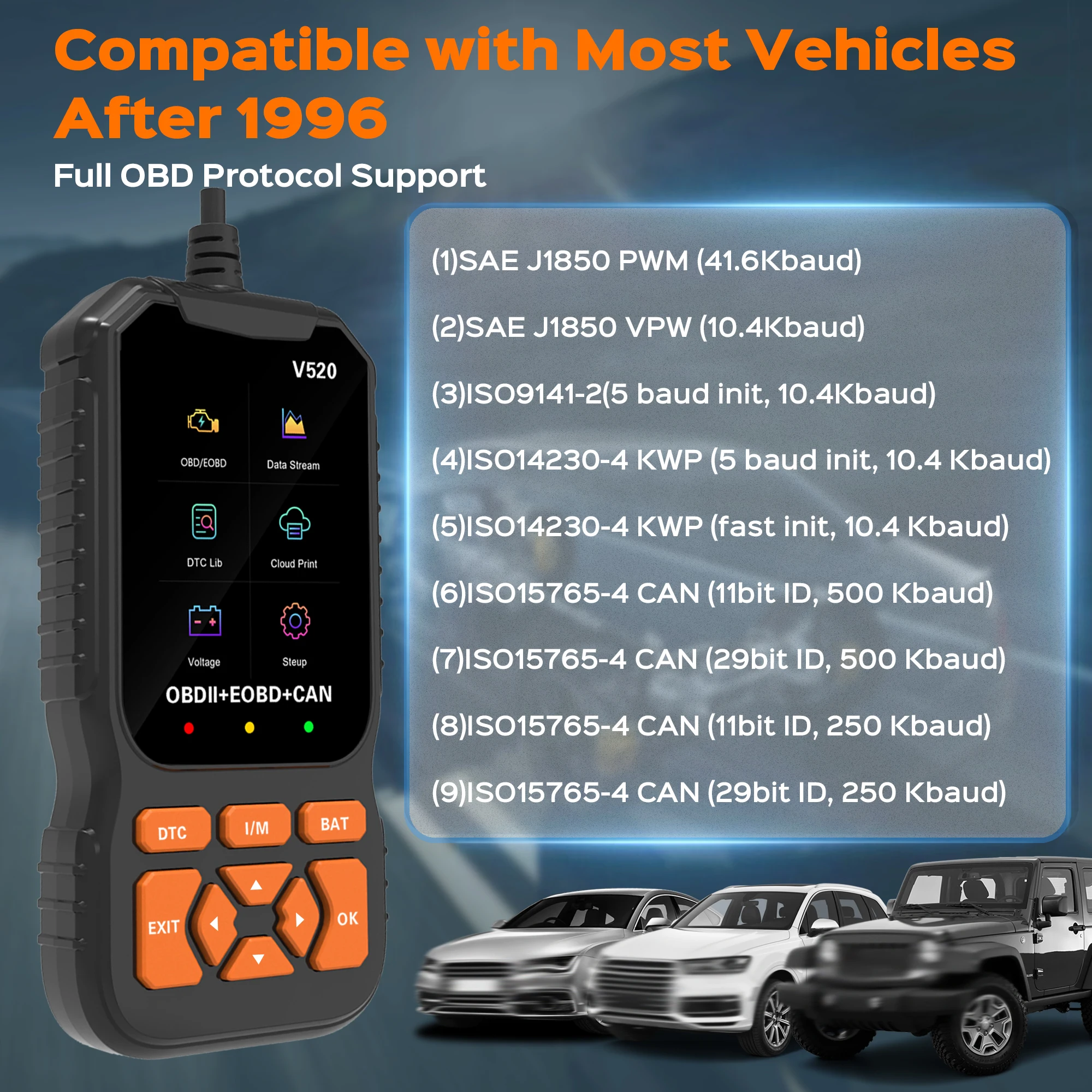 OBD2 Car Scanner Diagnostic Scan Tool,Professional Mechanic Vehicle Fault Code Reader,Auto Read Fault Code Check Engine Light Fo