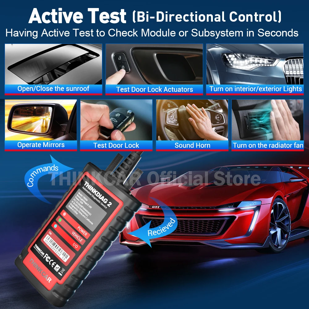 ThinkDiag 2 ALL software 1 Year Free Update Auto Diagnostic tool support CAN FD ECU Coding Active Test 16 reset OBD2 Scanner ThinkDiag 2 ALL software 1 Year Free Update Auto Diagnostic tool support CAN FD ECU Coding Active Test 16 reset OBD2 Scanner