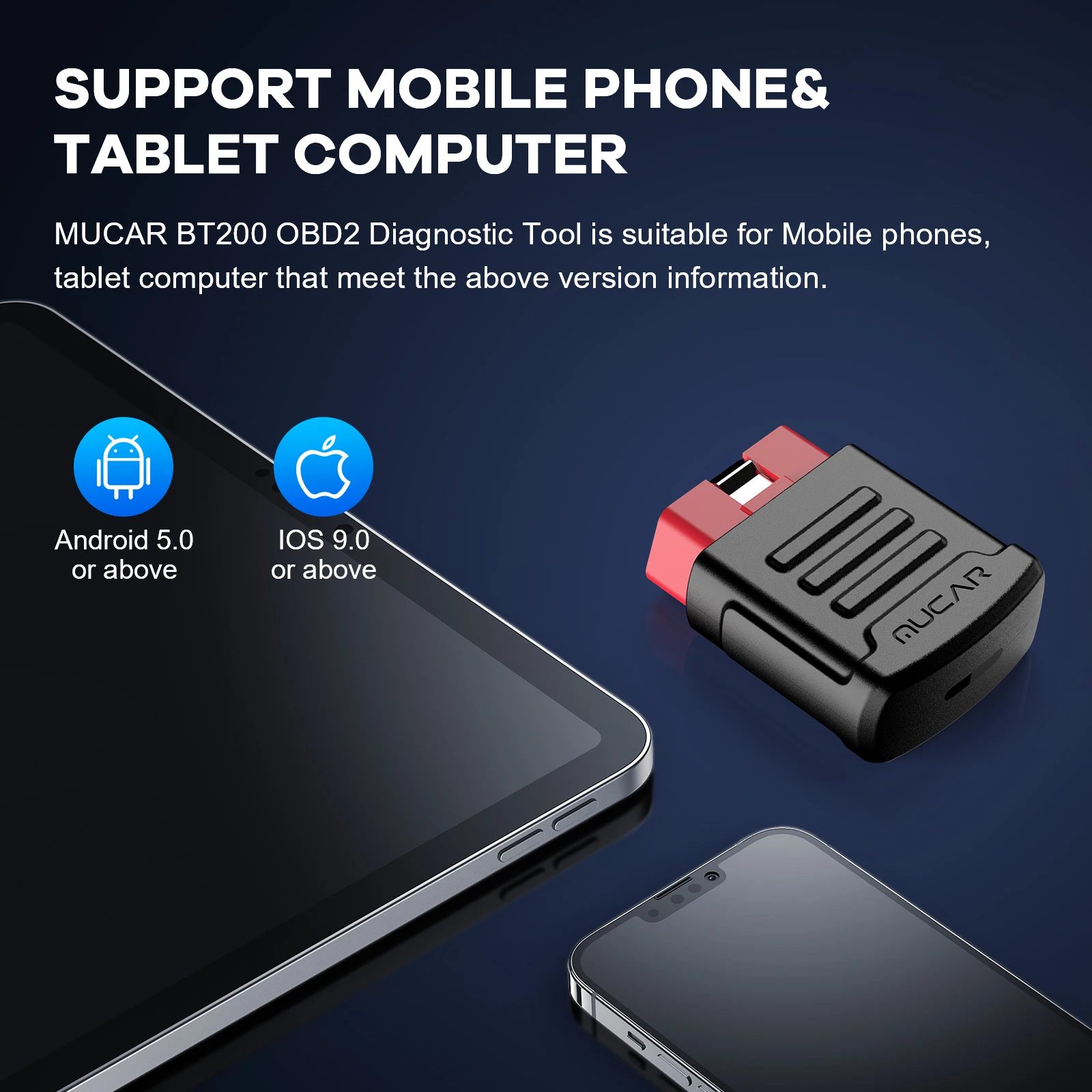 MUCAR BT200/BT200 Pro OBD2 Scanner Diagnostic Tool Bluetooth, Full System Automotive Scan Tool Free Oil/SAS 15 Reset Code Reader MUCAR BT200/BT200 Pro OBD2 Scanner Diagnostic Tool Bluetooth, Full System Automotive Scan Tool Free Oil/SAS 15 Reset Code Reader